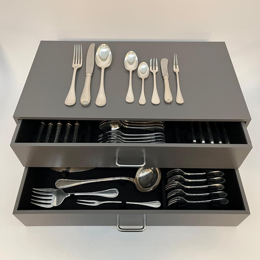 Christofle bestekcassette model Rubans - Besteck (55) - Versilbert #1.0