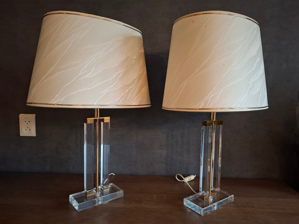 Bordlampe (2) - Plexiglas messing. #4.3