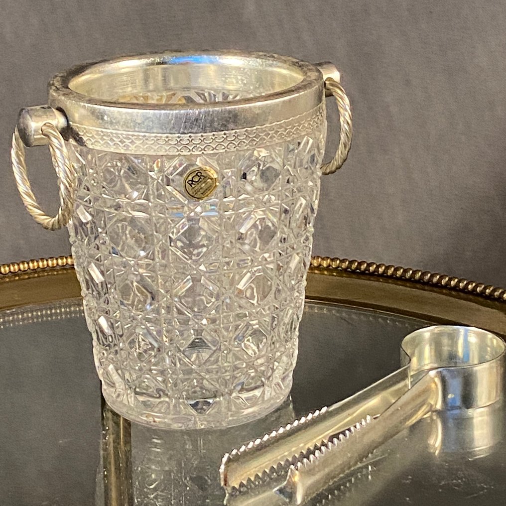 Royal Cristal Rock - Ice bucket - Rock crystal, with original pin (Italy from the 1960s/70s) #1.0