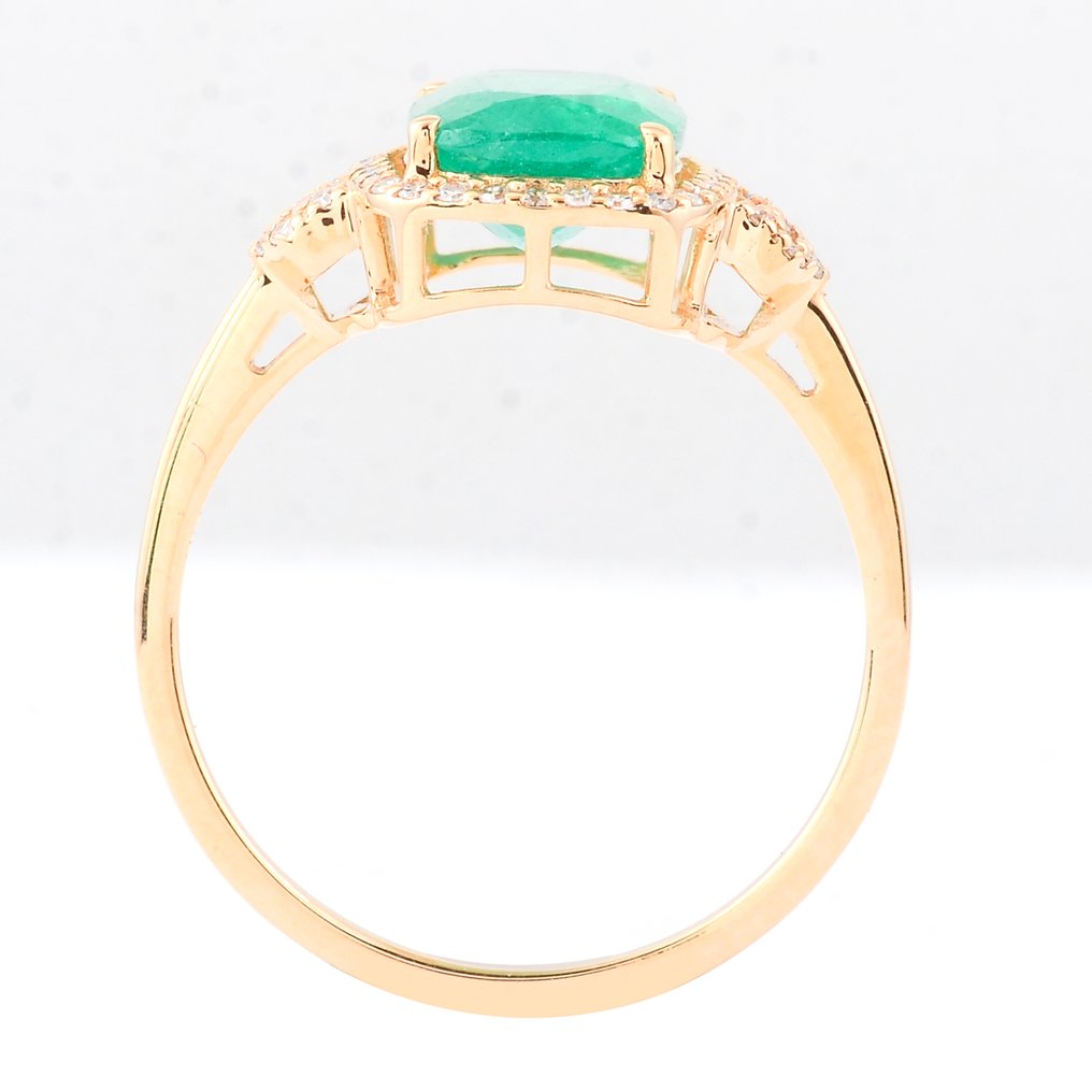 沒有保留價 - 戒指 - 14 克拉 黃金 - 2.19ct. tw. 祖母綠 - 鉆石 #2.1