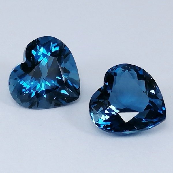 2 pcs  藍色 黃玉  - 10.88 ct - Instituto Gemólogico Español (IGE) #1.0