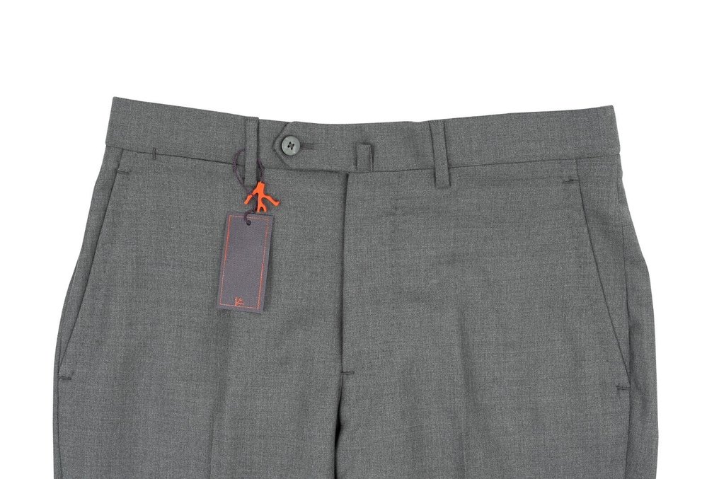 ISAIA NAPOLI RRP 1250€ Gray Sartorial Hand-Sewn Dress Pant Soft Wool 7R - 52 IT - Παντελόνι - New with tags #1.0