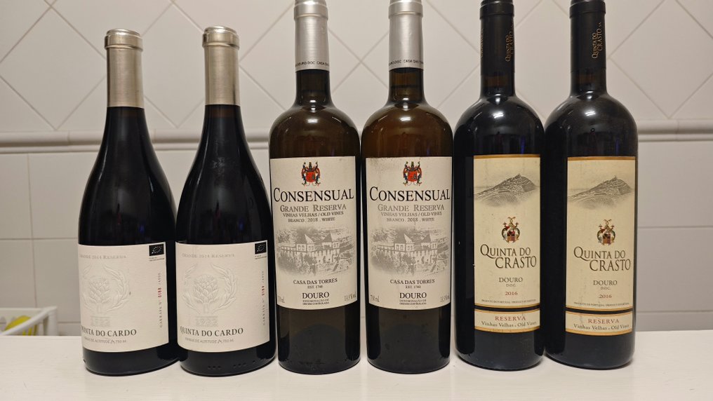 2014 Quinta do Cardo, 2016 Quinta do Crasto, 2018 Casa das Torres Consensual - Douro Reserva, Grande Reserva, DOC - 6 Flasker (0,75 L) #1.0