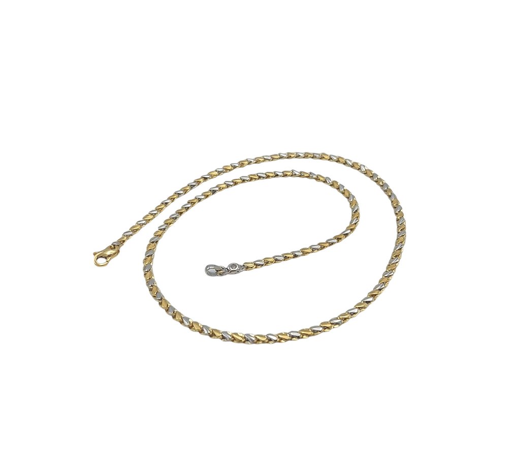 项链 - 18K包金 黄金, 白金 -  0.01ct. tw. 钻石 (天然)  #2.1