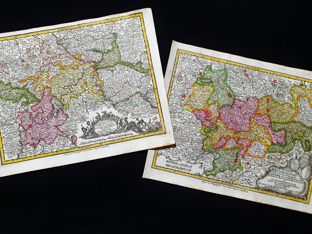 Europe - [LOT of 2] - Germany / Berlin / Trier / Braunschweig; Matthaus Seutter / C. Lotter - Trevirensis Archi-Episcopatus / Ducatus Brunsuicensis - [LOT of 2] - 1721-1750 #1.0
