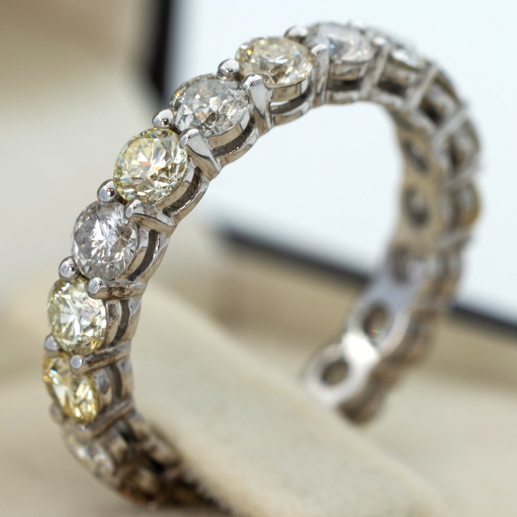 χωρίς τιμή ασφαλείας - Δαχτυλίδι - 14 καράτια Λευκός χρυσός - 3.26ct. tw. Διαμάντι (Φυσικού χρώματος) - ΙΓΙ #4.3