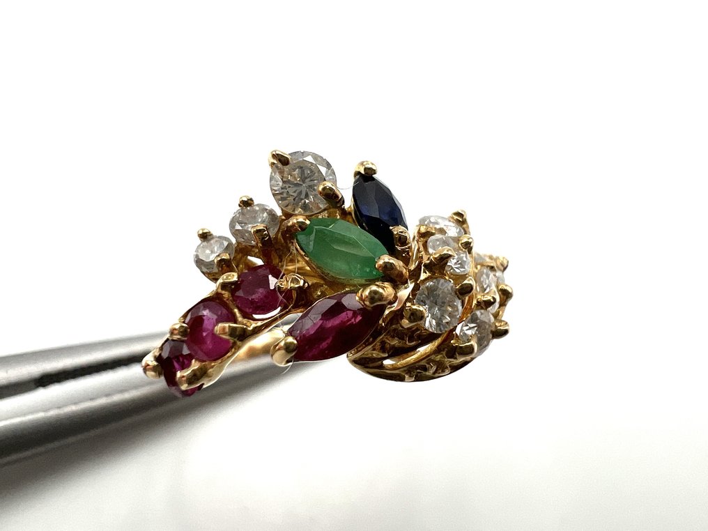 χωρίς τιμή ασφαλείας - Δαχτυλίδι - 18 καράτια Κίτρινο χρυσό - 0.27ct. tw. Διαμάντι (Φυσικό) - Διάφοροι πολύτιμοι λίθοι #4.3