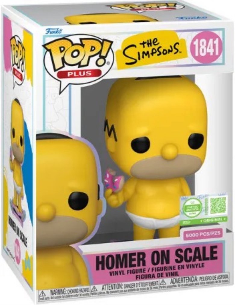 Funko - Funko Pop HOMER ON SCALE #1841 The Simpsons POP! plus WITH POP PROTECTOR! - Posterior a 2020 - EE. UU. #1.0
