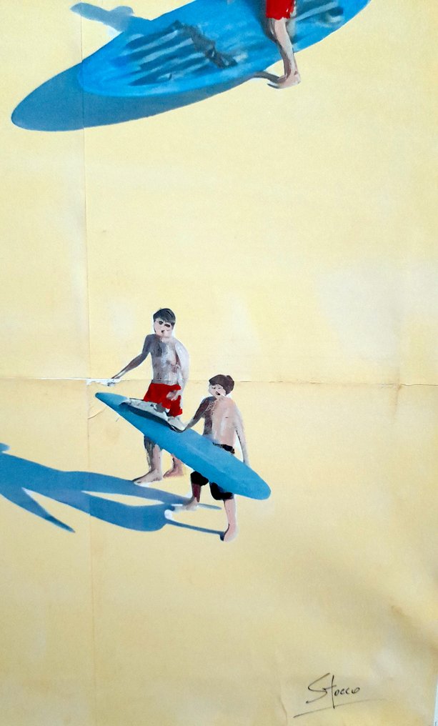 Giorgio Stocco - People on the beach. opera unica #1.0