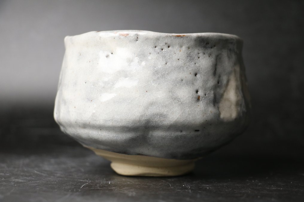 Παραδοσιακό Ιαπωνικό Κεραμικό Ποτήρι Τσαγιού με Λευκό Γυαλισμένο Επικάλυμμα και Φυσικές Γκρι - Κεραμικό - Ιαπωνία - 1900-2000 #4.3