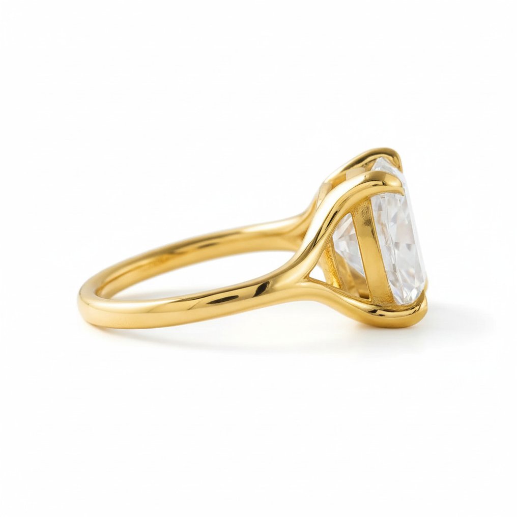 戒指 - 14 克拉 黃金 - 4.00ct. tw. 鉆石 (實驗室培育) #1.0