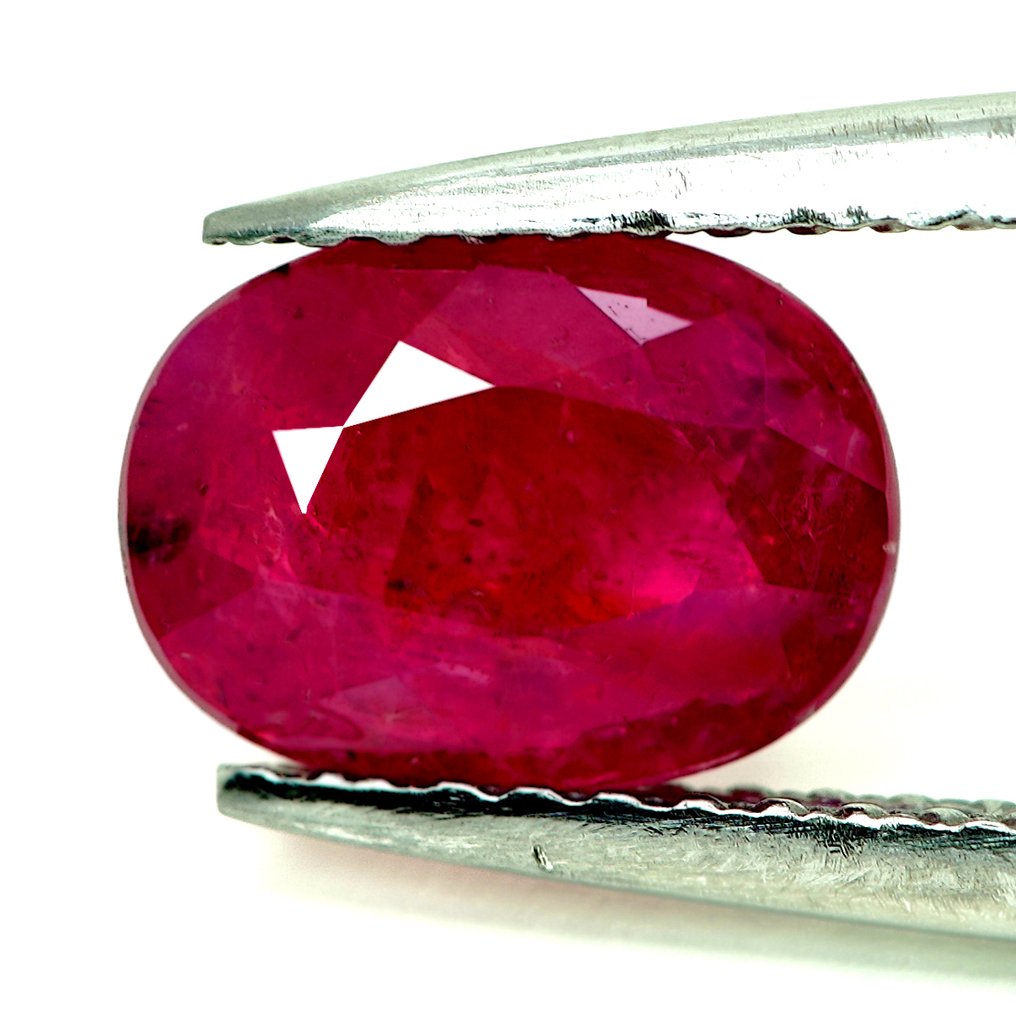 Zonder Minimumprijs - 1 pcs  Rood Robijn  - 1.62 ct - Bellerophon Gemlab #1.0