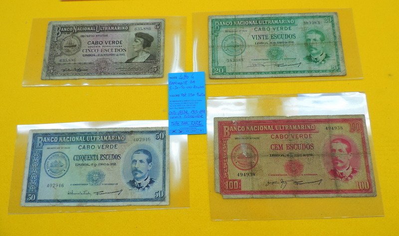 Kapp Verde. - 4 banknotes - various dates (Ingen reservasjonspris) #2.1