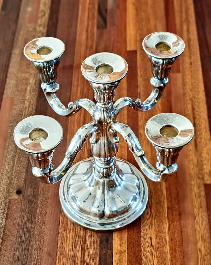 Candleholder Five-arm & Pineapple (2) - Silverplated - Baroque & Rococo style #2.1