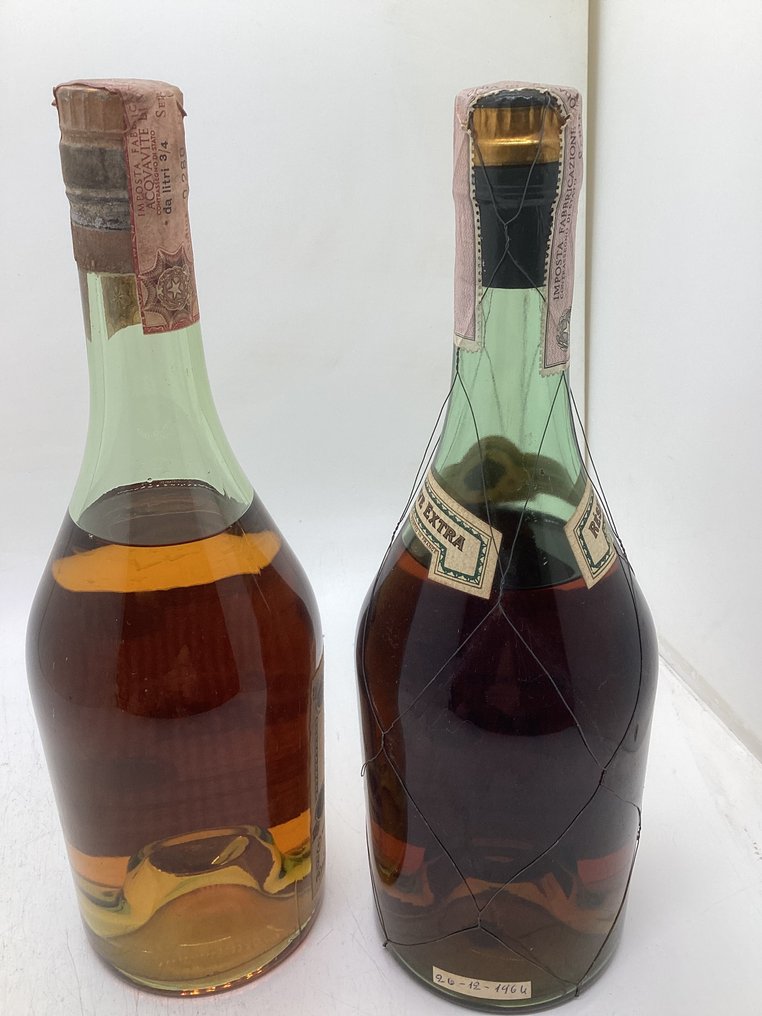 J. Rullaud-Larret - Réserve Extra Napoléon + Grand Cognac  - b. 1960s, 1950s - 73cl, 75cl - 2 bottles #1.0