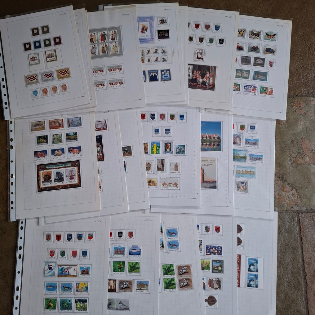 Latvia 1991/2004 - Collection of postage stamps, blocks, and mint never hinged (MH) completely unused/mint on sheets. #1.0