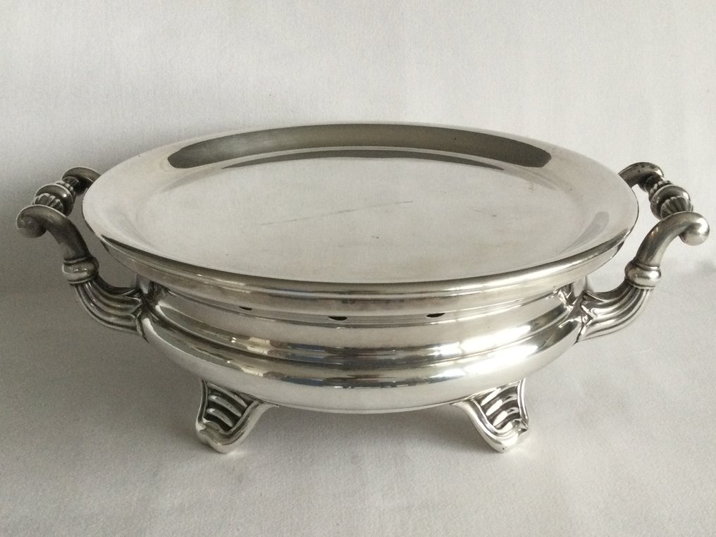 Elégante antieke verzilverde tafelstoof - Rechaud - Verzilverd, în Franța, în jurul anului 1900. #1.0