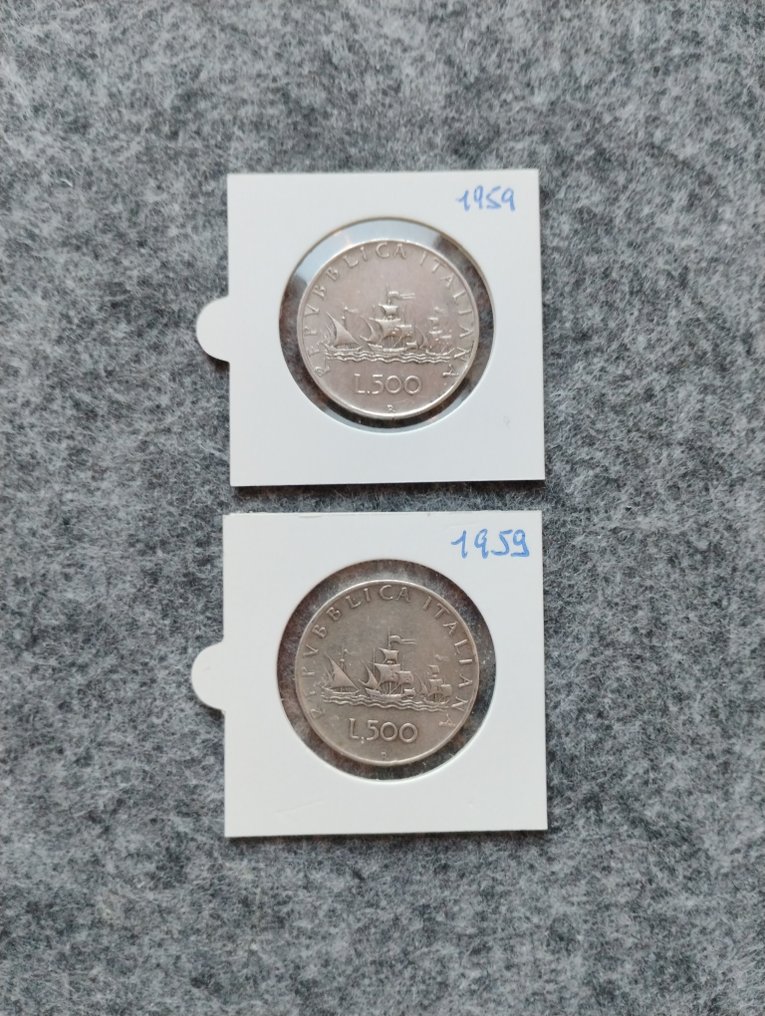 義大利共和國 500 Lire 1958-1959-1960 Argento (9 monete)  (沒有保留價) #4.3