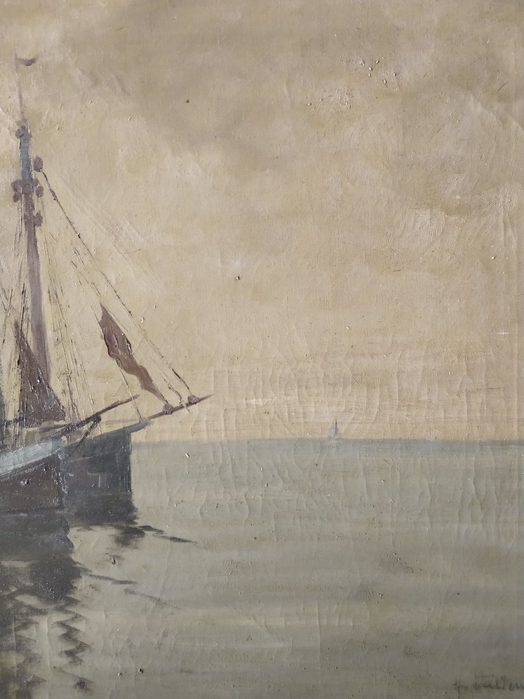 Henk Welther (1885-1947) - Zeilschepen in de haven #4.3