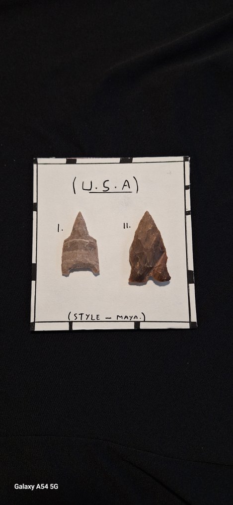 Νεολιθική Ίασπις Διπλό αιχμηρό σημείο συλλογής αρχαιολογίας ιδιωτικών ΗΠΑ στις Ηνωμένες Πολιτείες σε Τζάσπη. - 130 mm (χωρίς τιμή ασφαλείας) #1.0