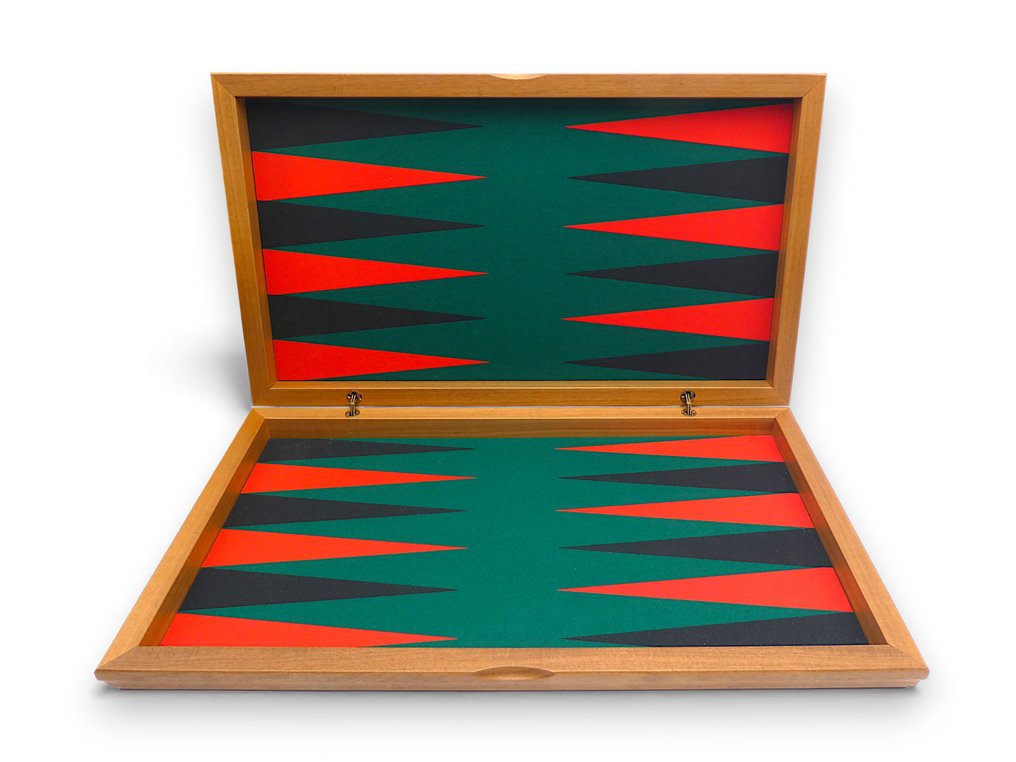 Dal Negro - Brädspel - Backgammon "Italia" 1° Modello con 5x Dadi D6, 30x Pedine & 2x Bicchieri in Pelle - OUT OF STOCK - Trä #2.1