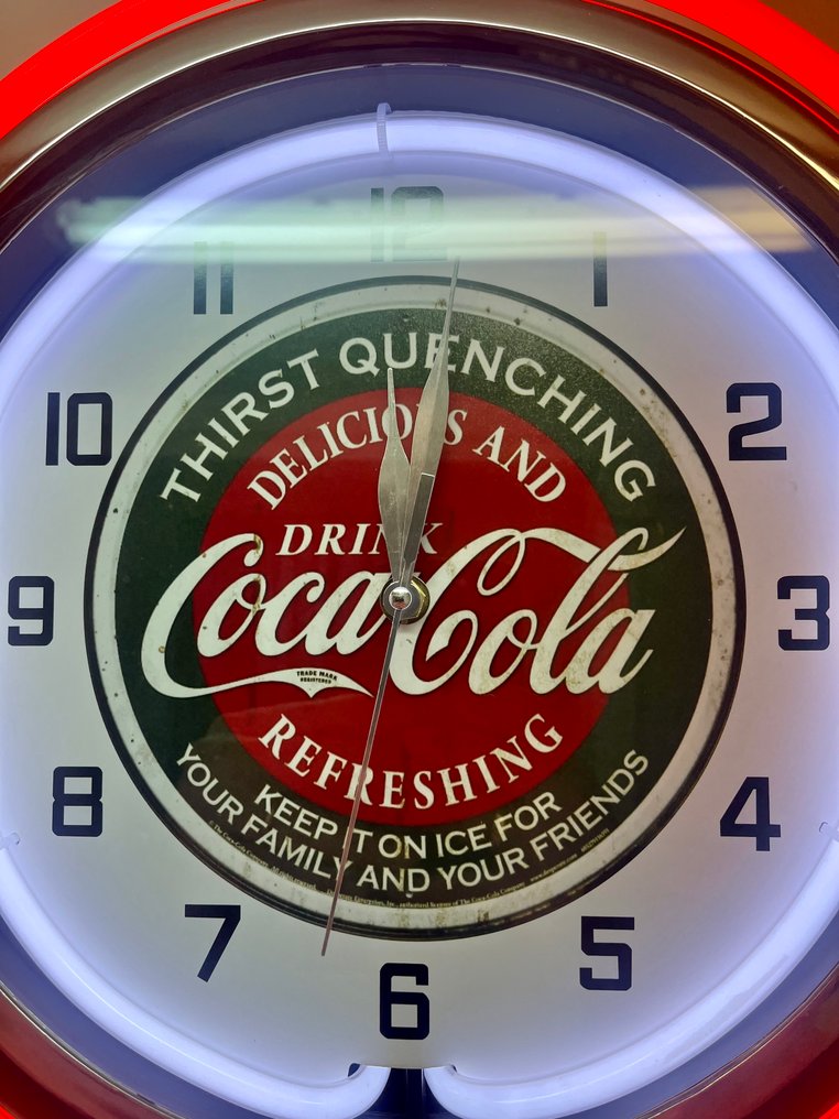 Ρολόι με neon CocaCola. - Φωτεινή πινακίδα νέον - Πλαστικό, Γυαλί #1.0