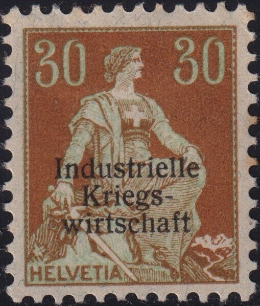 Schweiz 1918 - Servizio Industrielle Kriegsserie mit 4 Werten Unif.2 MNH** + 4/5+8 Spl #1.0