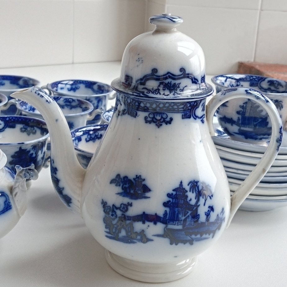 Hackwood - William & Joseph Harding - Σερβίτσιο τσαγιού - Hindoostan - Κεραμικό - Χειροποίητα ζωγραφισμένο #1.0