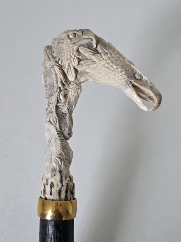 Indiaan/Dierentotem - Unieke Walking stick - Stag antler, circa 1900 #1.0