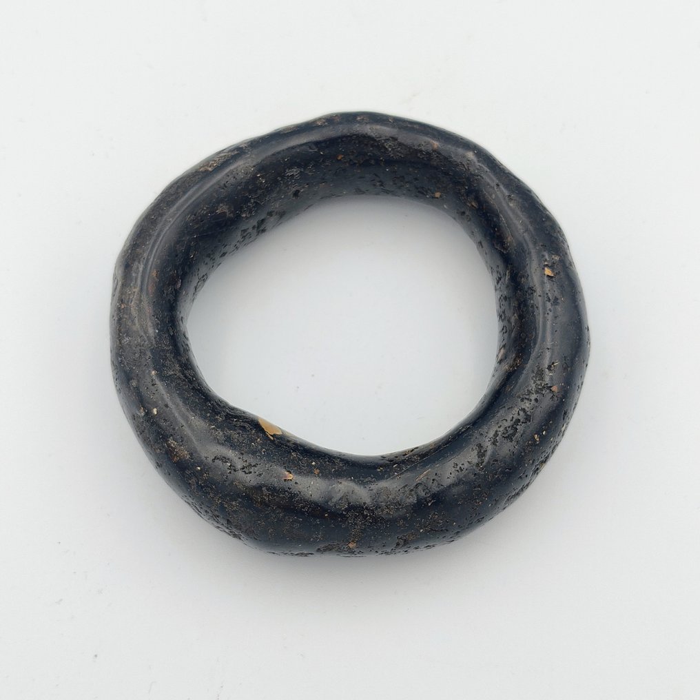 古代南海沿岸部落 Black Coral 稀有手镯 - 99 mm #1.0