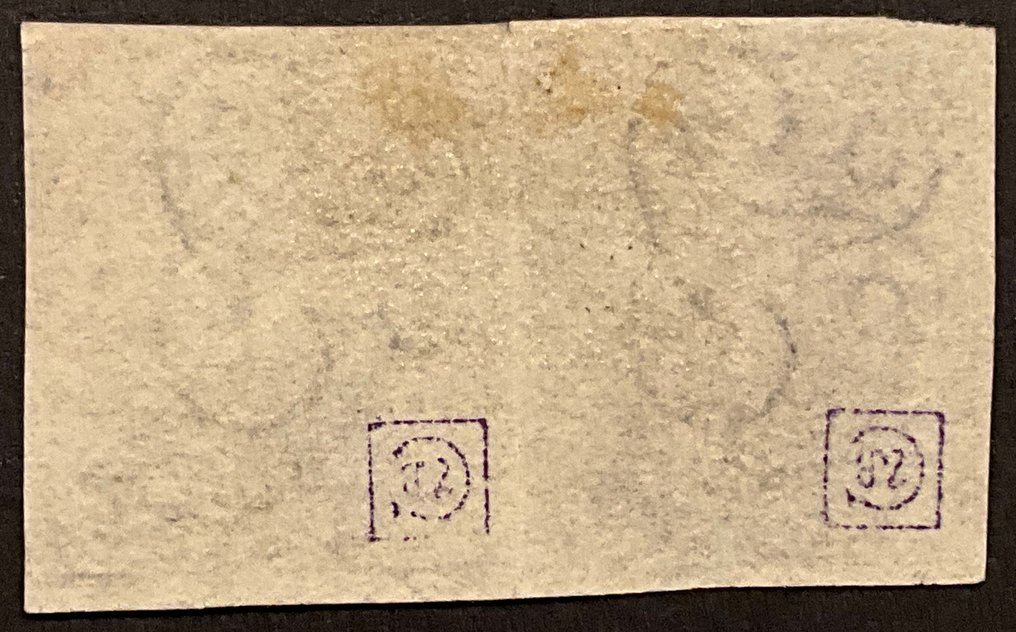 Belgia 1851 - Medaillon 6 - 10 centimbres Bruin - în PAAR - ex. colecție GILL - frumos margarit. - OBP 6 #1.0