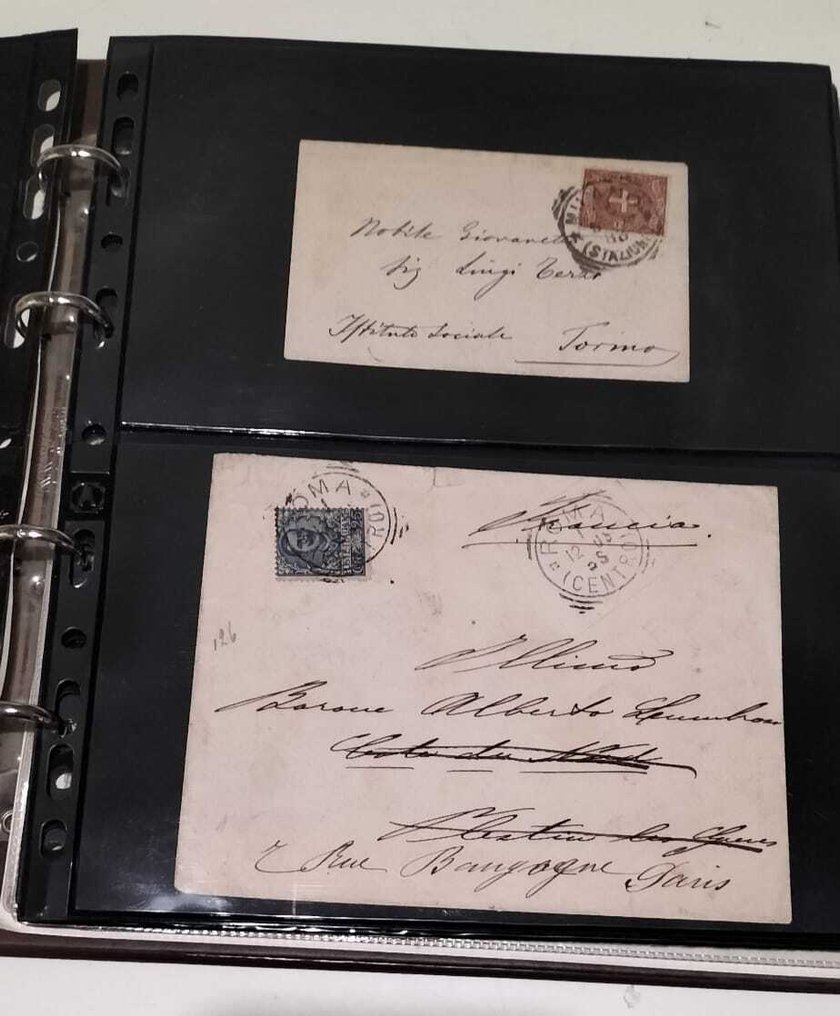 邮政史，文学研究，意大利区  - 意大利邮政区邮政历史收藏夹，包含信件和明信片。 - Sassone #2.1