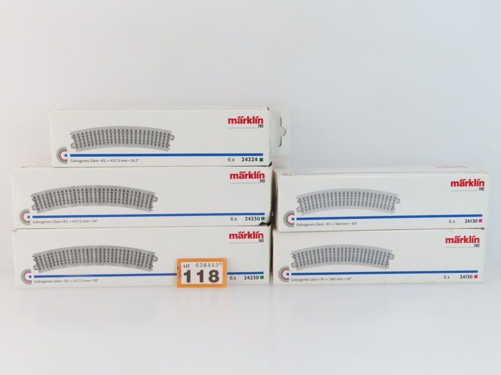 Märklin H0 - 24230/24130/24224 - Γραμμές τρένου μοντελισμού (30) - 30 τεμαχίων ράγες με καμπυλωτά τμήματα ράγας, C-rail. #2.1
