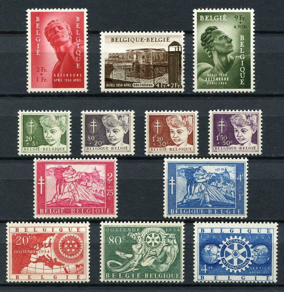 Belgium 1953/1954 - 2 complete volumes + Red Cross stamp booklet - OBP/COB 908/960 + 914A #3.2