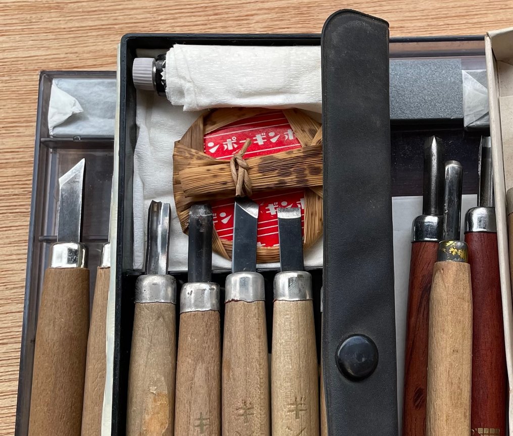 Udskæring, 35 Japanese wood carving knives - 22 cm - Smedejern - 2010 #3.2