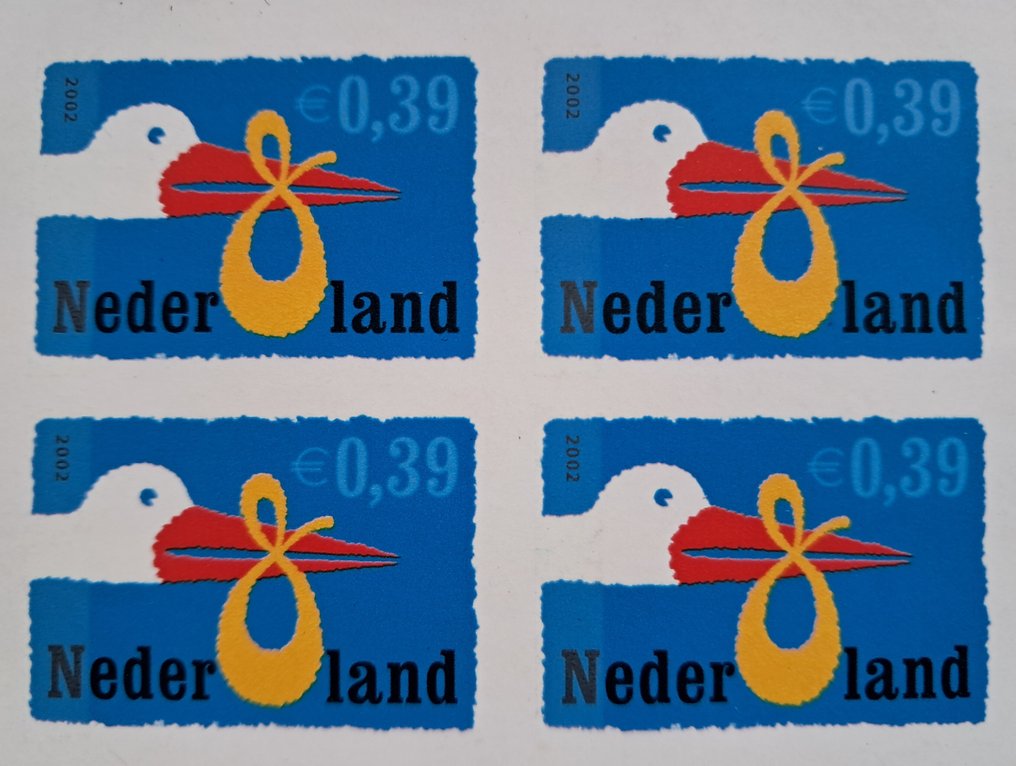 Ολλανδία - NVPH HV2047 - λάθος εκτύπωσης: ολόκληρο το μη τρυπημένο πάνελ (με δέκα γραμματόσημα) από τον #4.3