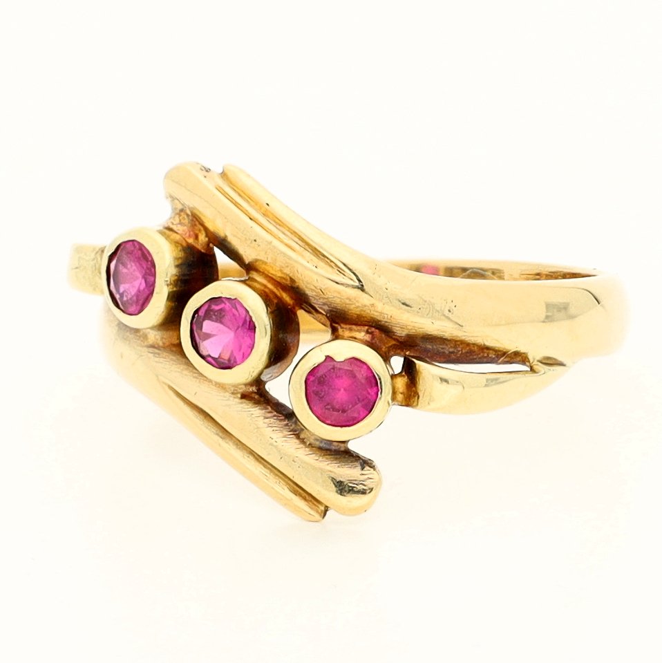 Gyűrű - 14 kt. Sárga arany - 0.24ct. tw. Rubin #1.0