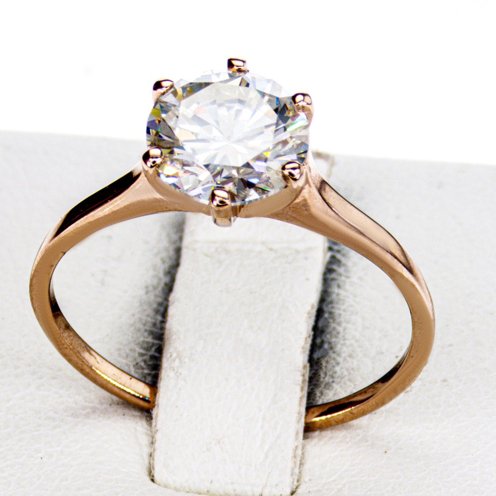 没有保留价 - 订婚戒指 - 14K包金 玫瑰金 -  1.48ct. tw. 钻石 (天然) #1.0