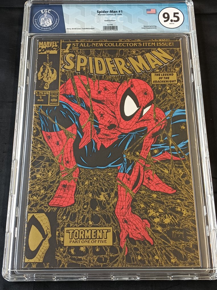 Spider-Man (Vol. 1) #1 - 2nd Printing Gold Foil - EGC 9.5 - Torment, part 1 - 1 Graded comic - First edition - 1990 #1.0