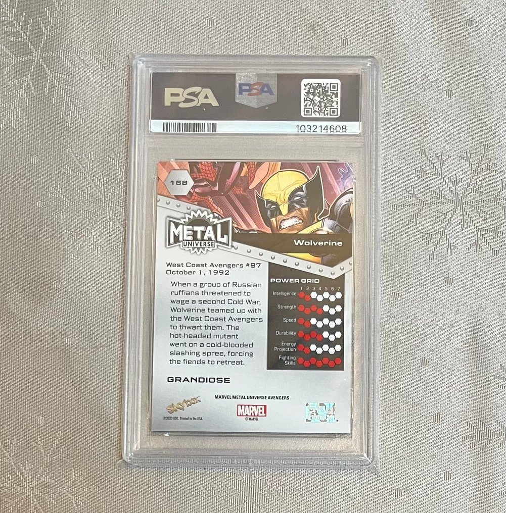 Marvel Metal Universe Avengers - skybox UDC 2024 - Grandiose - #168 Wolverine - 1 Graded card - PSA 9 #1.0