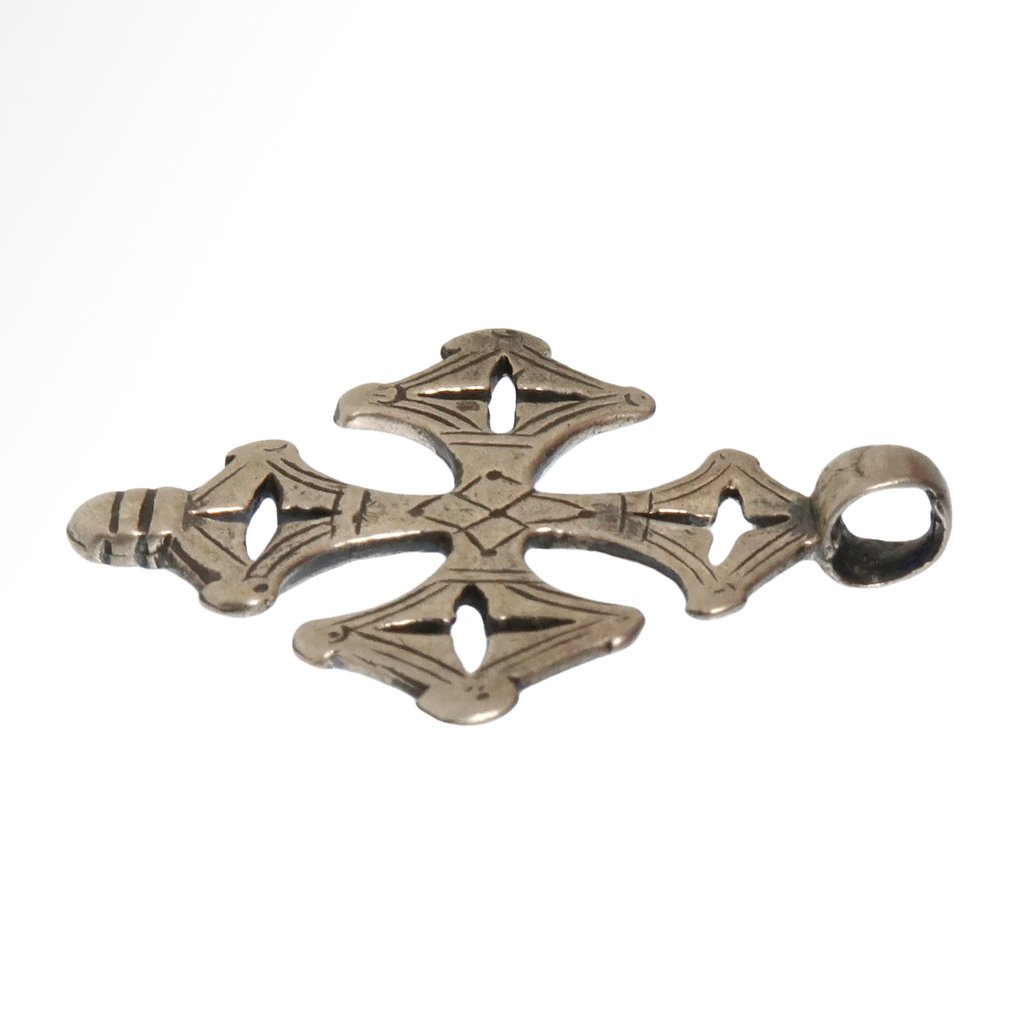 拜占庭或阿姆哈拉 银 Cross pendant #4.3