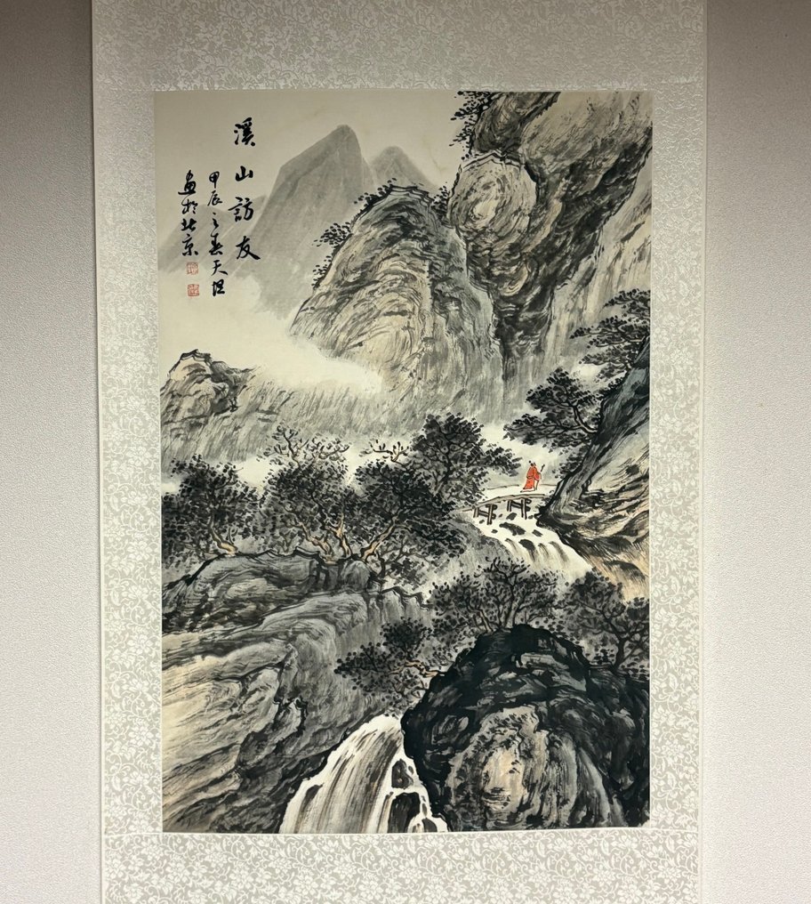 Όμορφη χειρογράφως ζωγραφισμένη κυλινδρική. - Χαρτί - Κίνα - 20th century #1.0