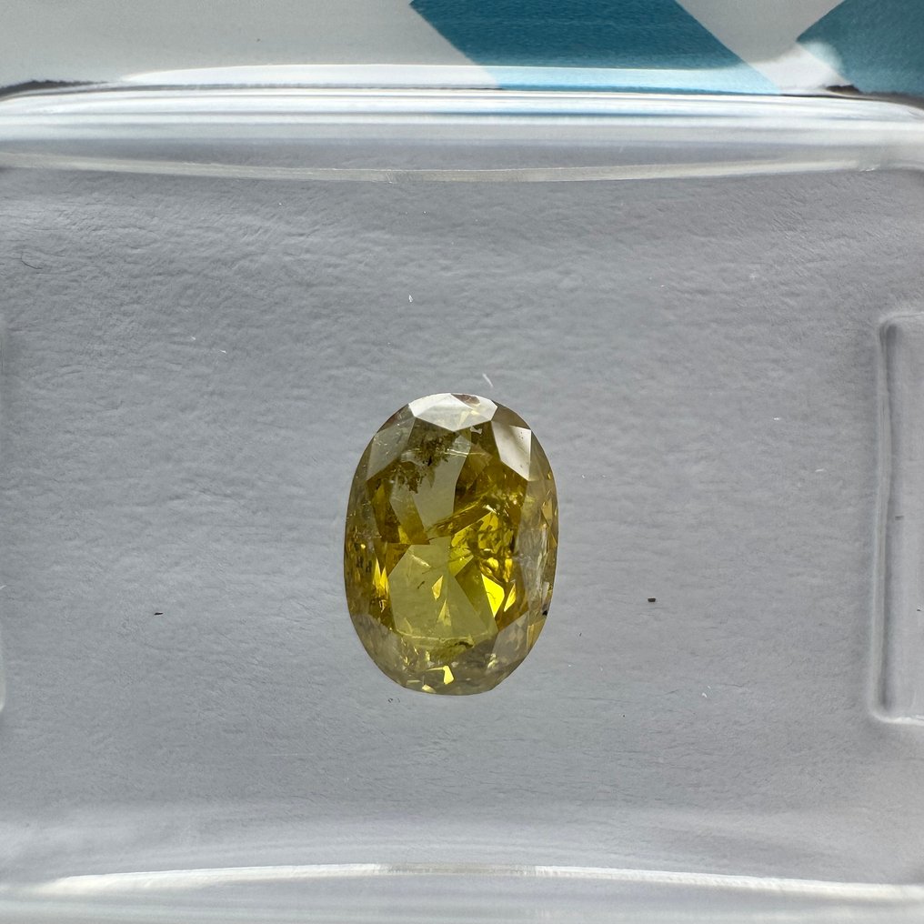 没有保留价 - 1 pcs 钻石  (天然色彩的)  - 0.76 ct - 椭圆形 - Fancy 黄色 - I2 内含二级 - 国际宝石研究院（IGI） #1.0