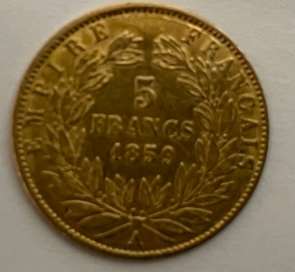 法国. Napoléon III. 5 Francs 1859-A, Paris #1.0