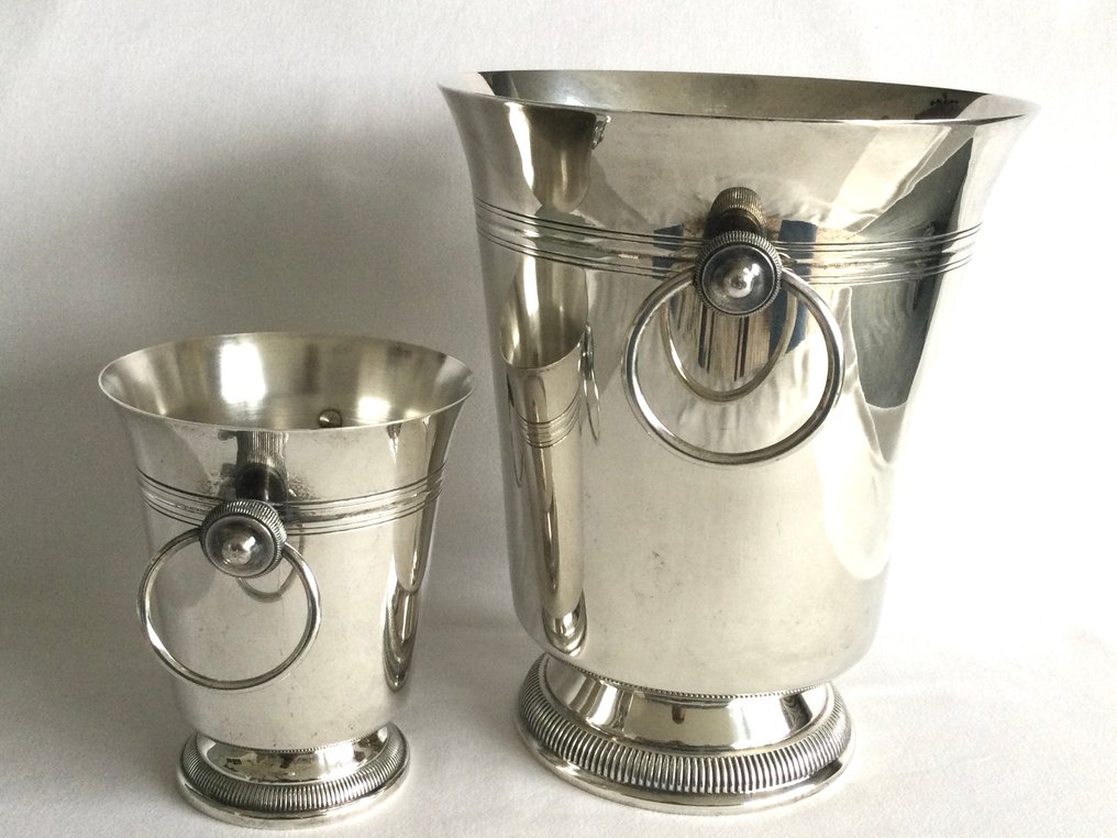 Verzilverde Ijsemmer & - 香槟冷却桶 - 优雅宁静的设计，约1980年，法国 #4.3