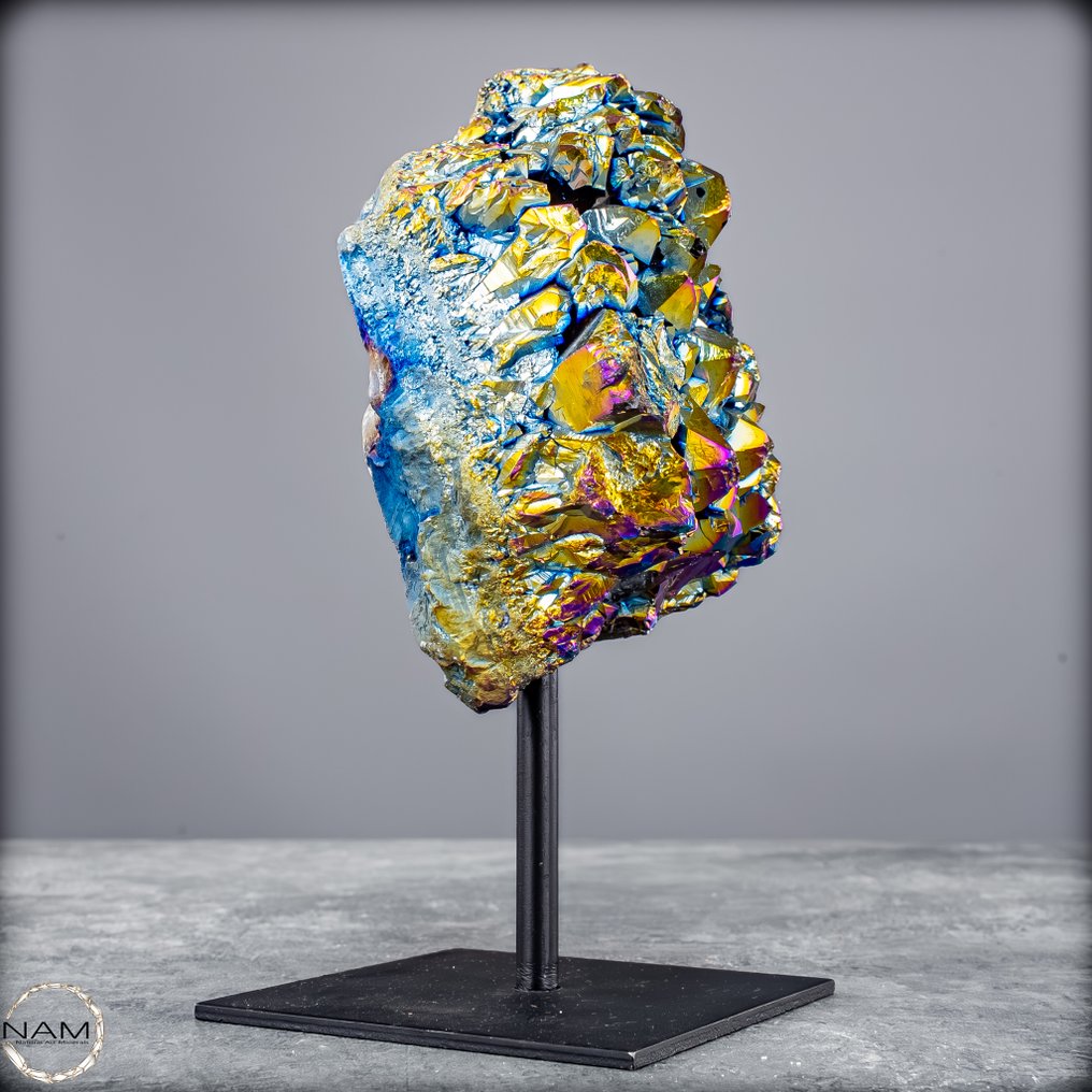 非常罕见的Rainbow Aura紫水晶-石英 待命- 606.47 g #2.1