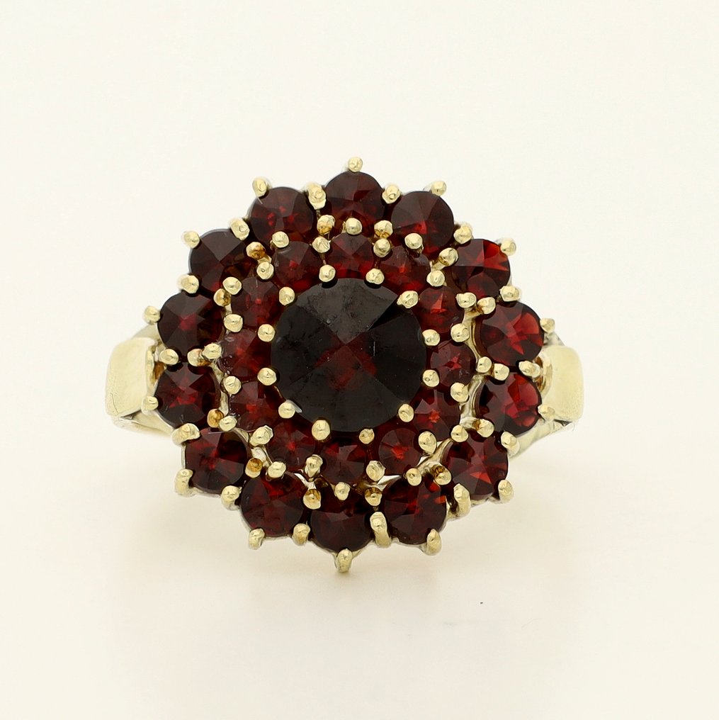 Δαχτυλίδι - 14 καράτια Κίτρινο χρυσό - 0.75ct. tw. Γρανάτης #1.0