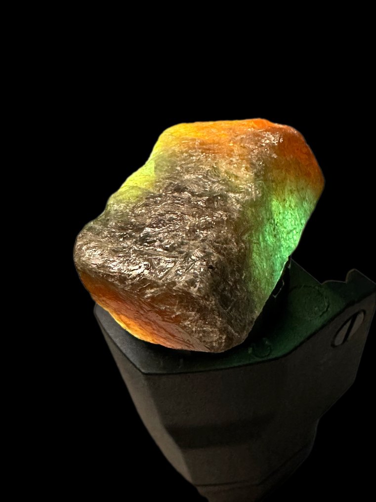 Ζαφείρι 100% φυσικό εκπληκτικό διπλό σχήμα ενός μόνο διαμαντιού σάπφειρου. Πράσινο/πορτοκαλί 96,60 Ct. - Ύψος: 25 mm - Πλάτος: 18 mm- 19.32 g #1.0