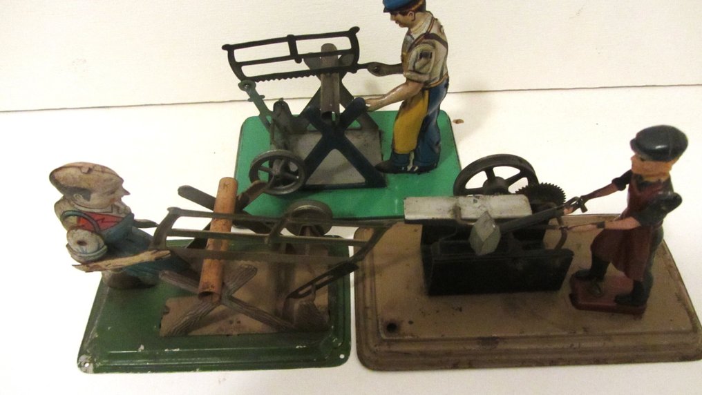 Various Manufacturers - Jouet en étain - 3x Tin Toy Steam Engine Accessories - Allemagne #3.2