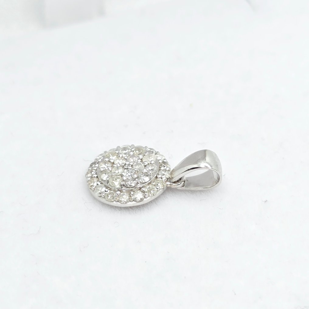 没有保留价 - 吊坠 - 14K包金 白金 -  0.41ct. tw. 钻石 (天然)  #3.2